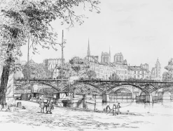 Boutiques de musées Estampe Le Pont des Arts et l'Île de la Cité à Paris - Caroline Helena Armington Hot