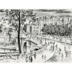 Paris Et Le Louvre|Art Moderne<Boutiques de musées Estampe Le Pont Neuf à Paris - Jacques Boullaire