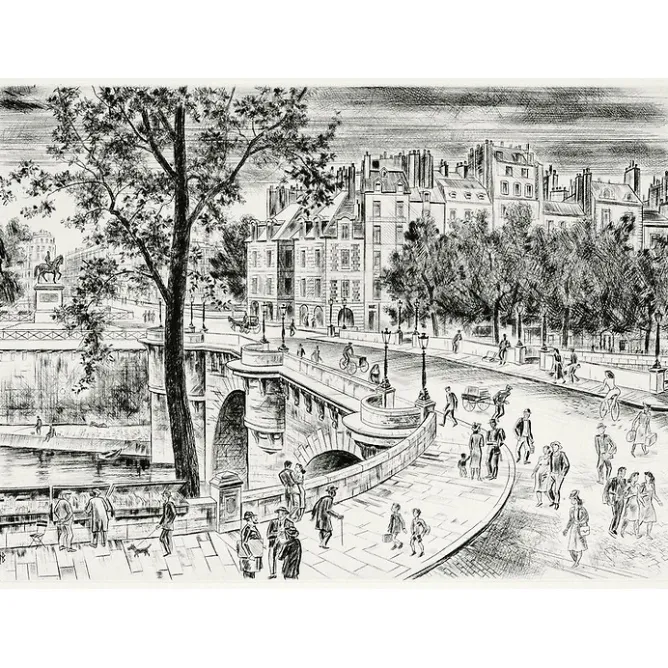 Paris Et Le Louvre|Art Moderne<Boutiques de musées Estampe Le Pont Neuf à Paris - Jacques Boullaire