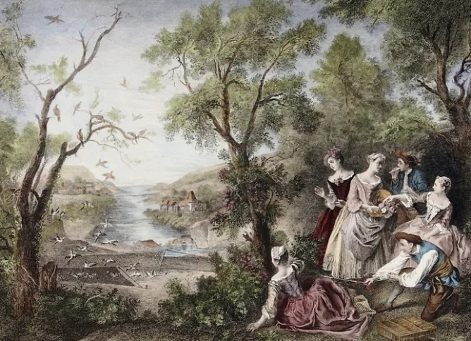 Chefs D'Œuvre Des Musées<Boutiques de musées Estampe Le printemps ou L'oiseleur - Nicolas Lancret