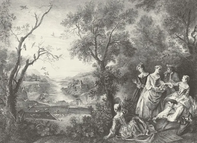 Chefs D'Œuvre Des Musées<Boutiques de musées Estampe Le printemps ou L'oiseleur - Nicolas Lancret