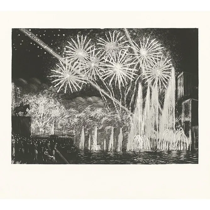 Boutiques de musées Estampe Les Fontaines Lumineuses (Exposition1937) - Raphaël Drouart Discount