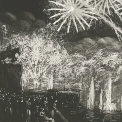 Boutiques de musées Estampe Les Fontaines Lumineuses (Exposition1937) - Raphaël Drouart Discount