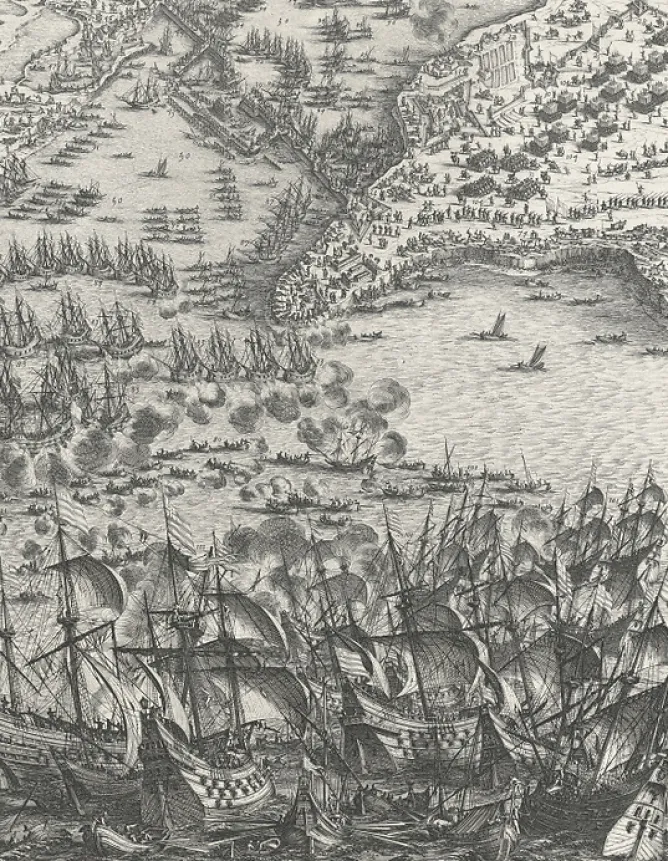 Boutiques de musées Estampe Le siège de la Rochelle, en 1627-1628 - Jacques Callot Outlet