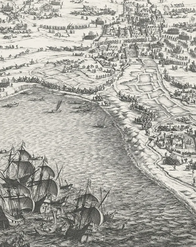Boutiques de musées Estampe Le siège de la Rochelle, en 1627-1628 - Jacques Callot Outlet