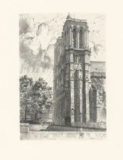 Boutiques de musées Estampe Les tours de Notre-Dame de Paris - Frank Milton Armington Outlet