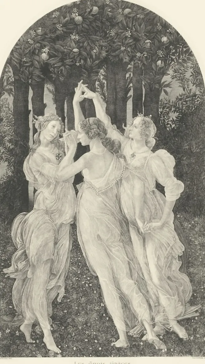 Boutiques de musées Estampe Les Trois Grâces - Botticelli Sale