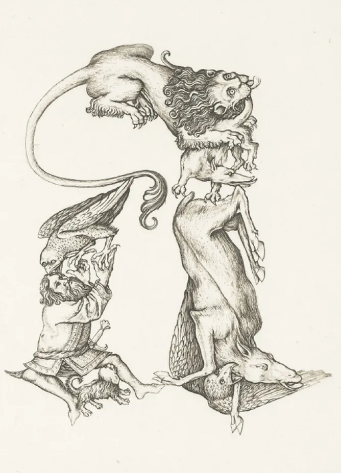 Art Moderne<Boutiques de musées Estampe Lettre A de l'Alphabet du Maître E.S - Cécile Reims