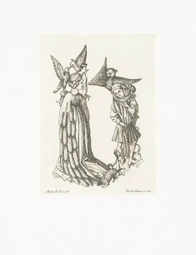 Boutiques de musées Estampe Lettre B de l'Alphabet du Maître E.S - Cécile Reims New