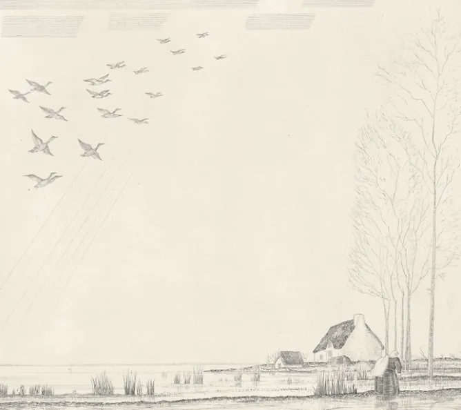 Boutiques de musées Estampe Le Vol de canards (Grande Brière) - Jean-Emile Laboureur Hot