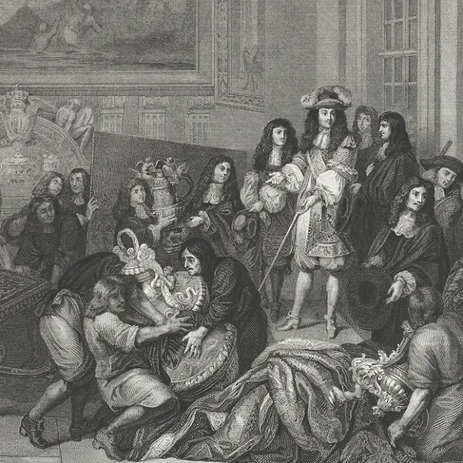 Boutiques de musées Estampe Louis XIV visite les manufactures des Gobelins Hot