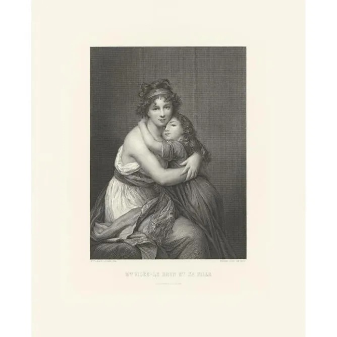 Personnages Et Évènements Historiques|Chefs D'Œuvre Des Musées<Boutiques de musées Estampe Madame Vigée Le Brun et sa fille Jeanne-Lucie, dite Julie