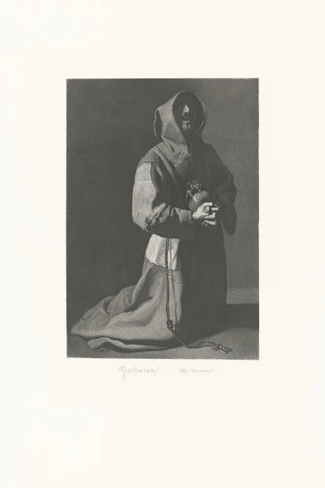 Chefs D'Œuvre Des Musées<Boutiques de musées Estampe Moine agenouillé et priant - Zurbarán