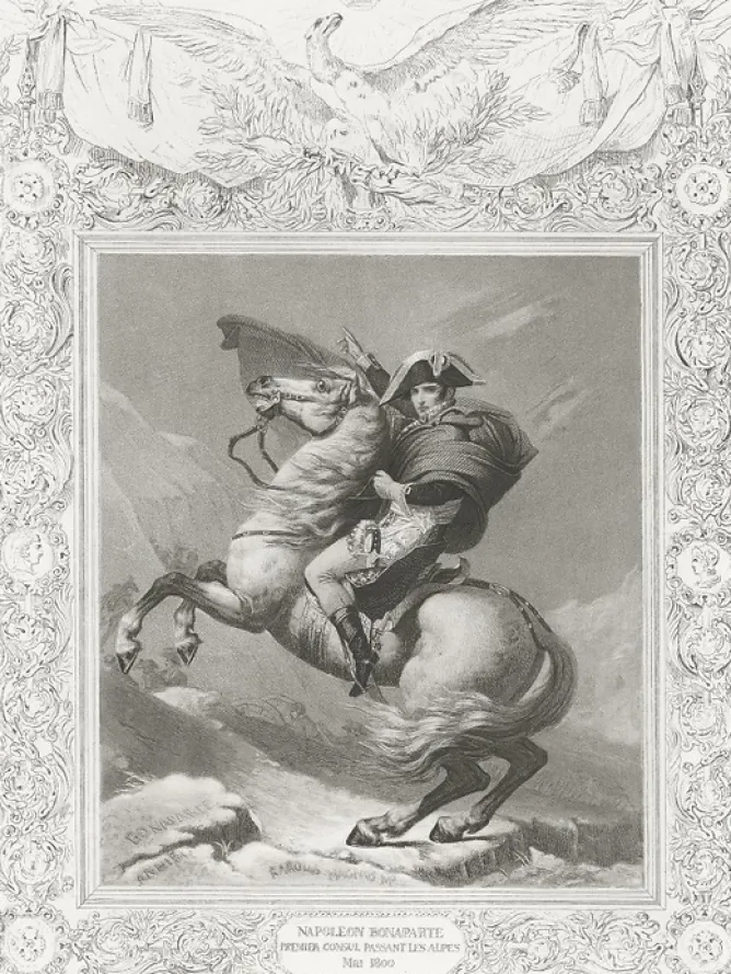 Boutiques de musées Estampe Napoléon Bonaparte, Premier consul, passe les Alpes, en mai 1800 - Jacques-Louis David Online