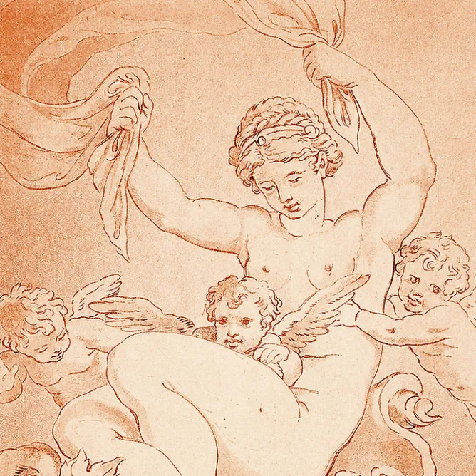Chefs D'Œuvre Des Musées<Boutiques de musées Estampe Nu, 3 amours et tritons