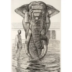 Boutiques de musées Estampe Paul Jouve - Éléphant du temple de Siva (Indes anglaises) Online