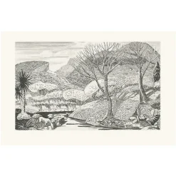 Boutiques de musées Estampe Paysage Rocky Arroyo au Nouveau Mexique de Roderick Mead