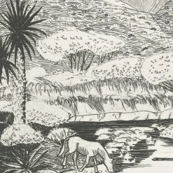Boutiques de musées Estampe Paysage Rocky Arroyo au Nouveau Mexique de Roderick Mead