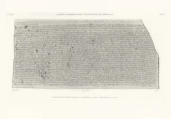 Description De L'Égypte<Boutiques de musées Estampe Pierre de rosette Partie centrale - Égyptien démotique