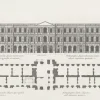 Paris Et Le Louvre<Boutiques de musées Estampe Plan et élévation du côté du Louvre qui regarde la rivière, vue de la cour à gauche en entrant - Jean Marot