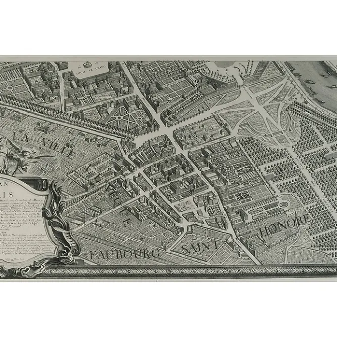 Boutiques de musées Estampe Plan Turgot - Planche n° 19 - la Ville-l'Evêque et le Faubourg Saint-Honoré Discount