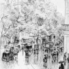 Boutiques de musées Estampe Pluie d'automne, boulevard des Capucines à Paris - Frank Armington New