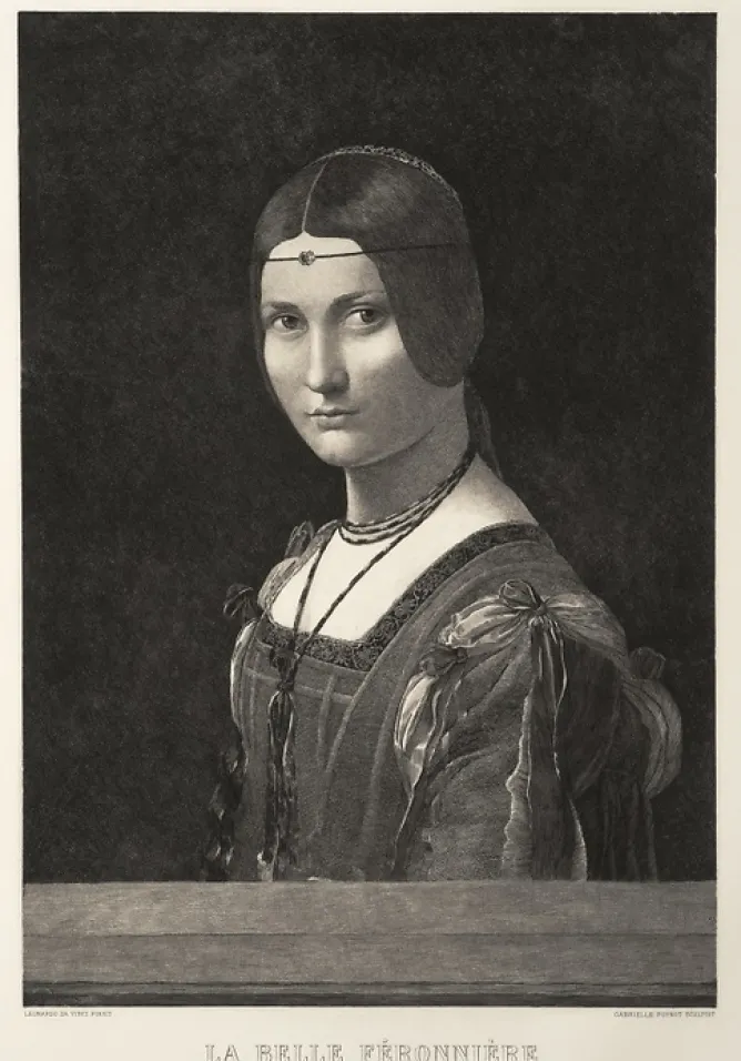 Chefs D'Œuvre Des Musées<Boutiques de musées Estampe Portrait de femme, dite La belle ferronnière - De Vinci
