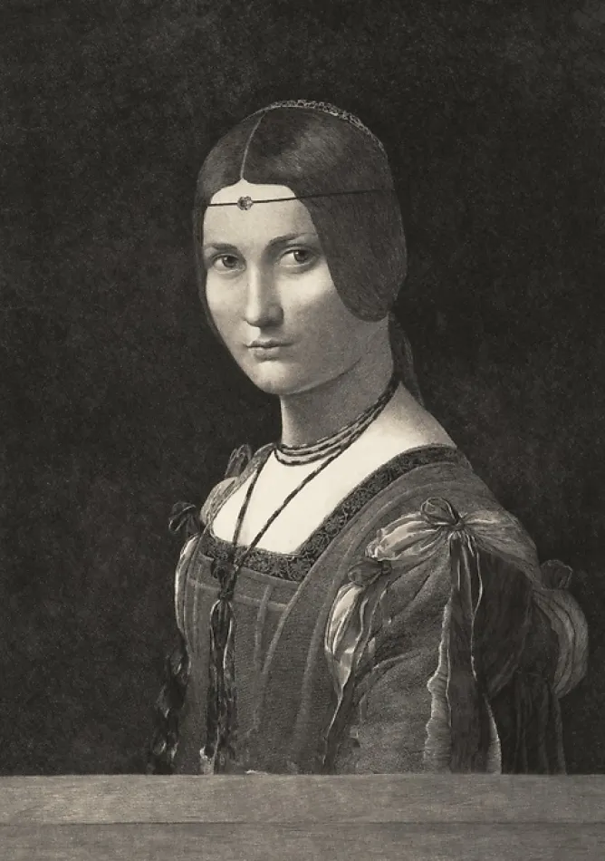 Chefs D'Œuvre Des Musées<Boutiques de musées Estampe Portrait de femme, dite La belle ferronnière - De Vinci