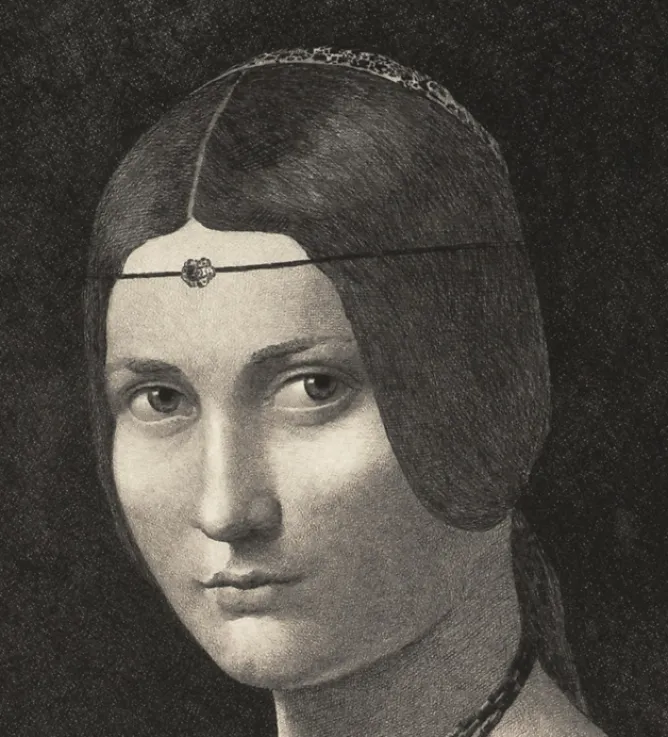 Chefs D'Œuvre Des Musées<Boutiques de musées Estampe Portrait de femme, dite La belle ferronnière - De Vinci