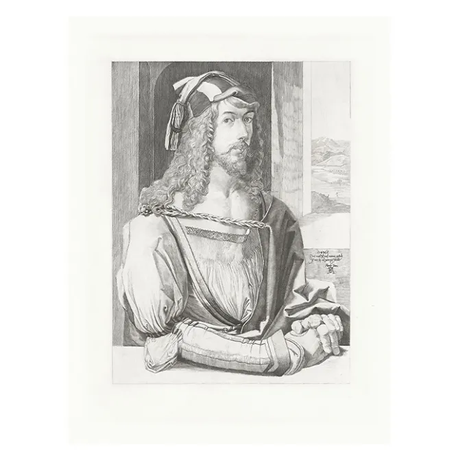 Boutiques de musées Estampe Portrait de l'artiste gravé par Emile Jean Sulpis d'après Albrecht Dürer Outlet