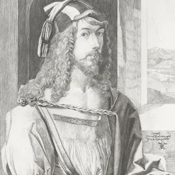 Boutiques de musées Estampe Portrait de l'artiste gravé par Emile Jean Sulpis d'après Albrecht Dürer Outlet