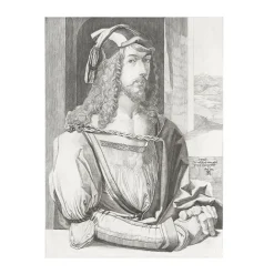Boutiques de musées Estampe Portrait de l'artiste gravé par Emile Jean Sulpis d'après Albrecht Dürer Outlet