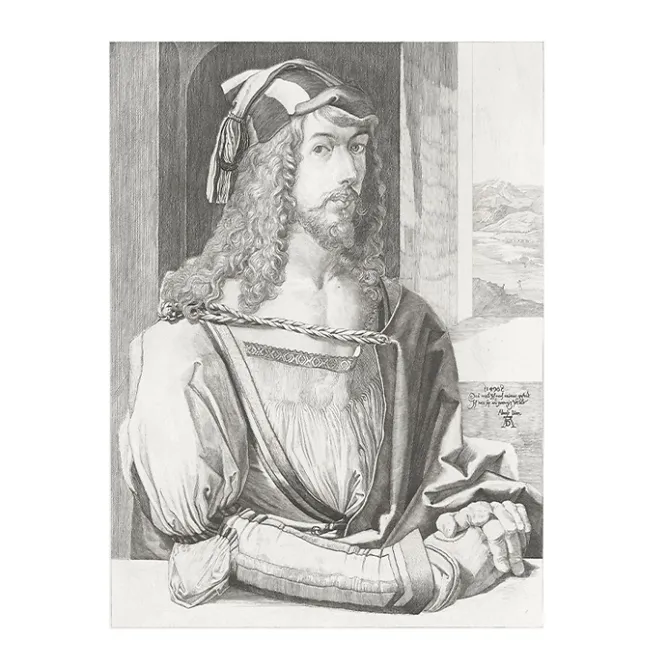 Boutiques de musées Estampe Portrait de l'artiste gravé par Emile Jean Sulpis d'après Albrecht Dürer Outlet