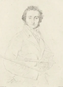 Personnages Et Évènements Historiques|Chefs D'Œuvre Des Musées<Boutiques de musées Estampe Portrait de Paganini violoniste et compositeur - Jean Auguste Dominique Ingres
