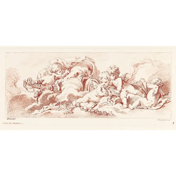 Boutiques de musées Estampe Quatre amours avec char et carquois Clearance