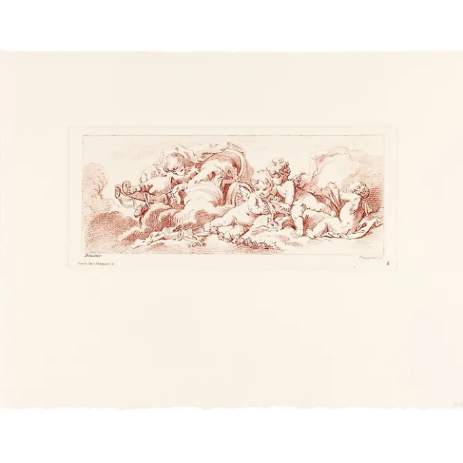 Boutiques de musées Estampe Quatre amours avec char et carquois Clearance
