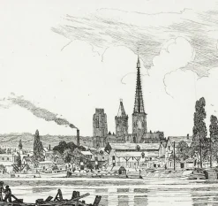 Architecture Et Villes<Boutiques de musées Estampe Rouen : vue générale - Emile-Frédéric Nicolle