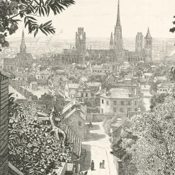 Architecture Et Villes<Boutiques de musées Estampe Rouen, Vue prise de la rue Louis Bouillet - Emile-Frédéric Nicolle