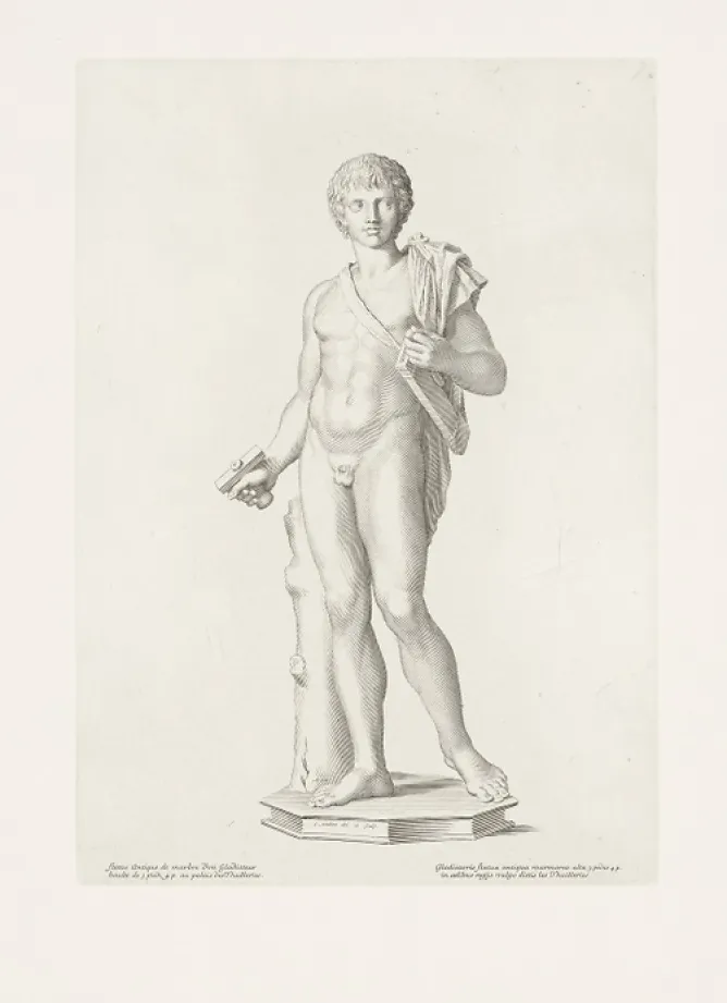 Chefs D'Œuvre Des Musées<Boutiques de musées Estampe Statue antique d'un gladiateur - Claude Mellan