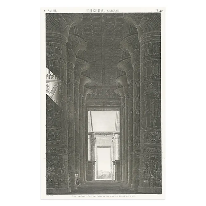Description De L'Égypte<Boutiques de musées Estampe Thèbes. Karnak. Vue perspective intérieure du palais