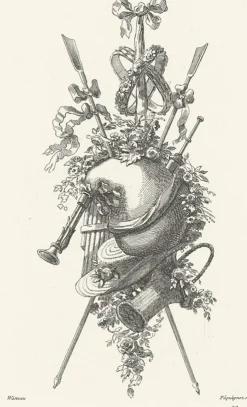 Boutiques de musées Estampe Trophée, époque Louis XV - Auguste Pèquègnot Hot