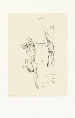 Boutiques de musées Estampe Étude d'homme nu et étude de bras - Michel-Ange Hot