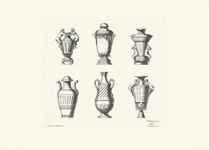 Architecture Et Villes<Boutiques de musées Estampe Vase d'époque Louis XII - Auguste Péquégnot