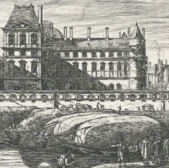 Paris Et Le Louvre<Boutiques de musées Estampe Vue de l'ancien Louvre, du côté de la Seine - Zeeman
