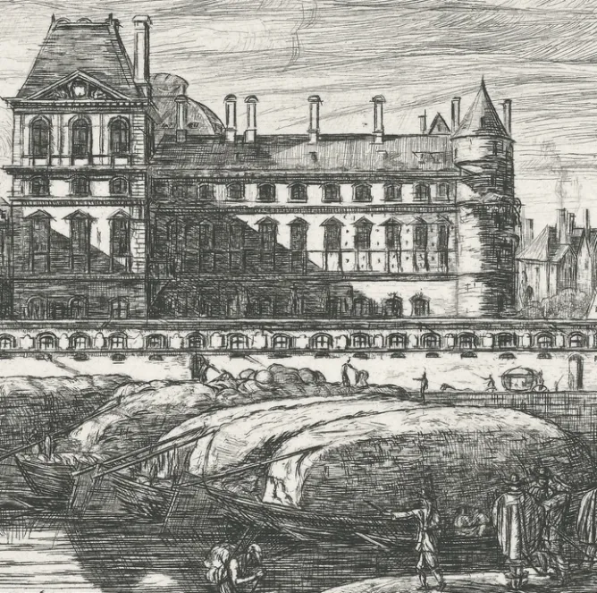 Paris Et Le Louvre<Boutiques de musées Estampe Vue de l'ancien Louvre, du côté de la Seine - Zeeman