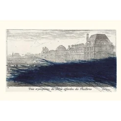 Paris Et Le Louvre|Créations Contemporaines<Boutiques de musées Estampe Vue et perspective du palais et des jardins des Tuileries - Arnulf Rainer 1992