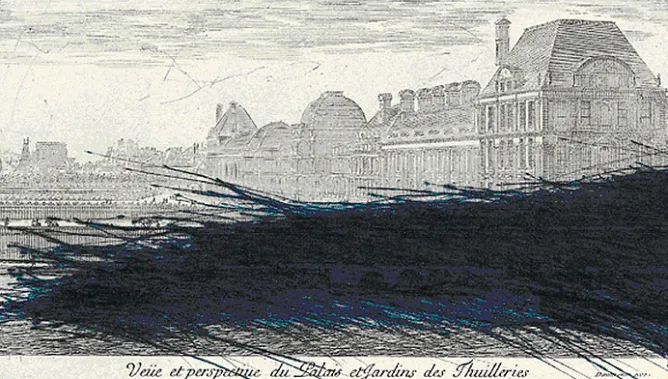 Paris Et Le Louvre|Créations Contemporaines<Boutiques de musées Estampe Vue et perspective du palais et des jardins des Tuileries - Arnulf Rainer 1992