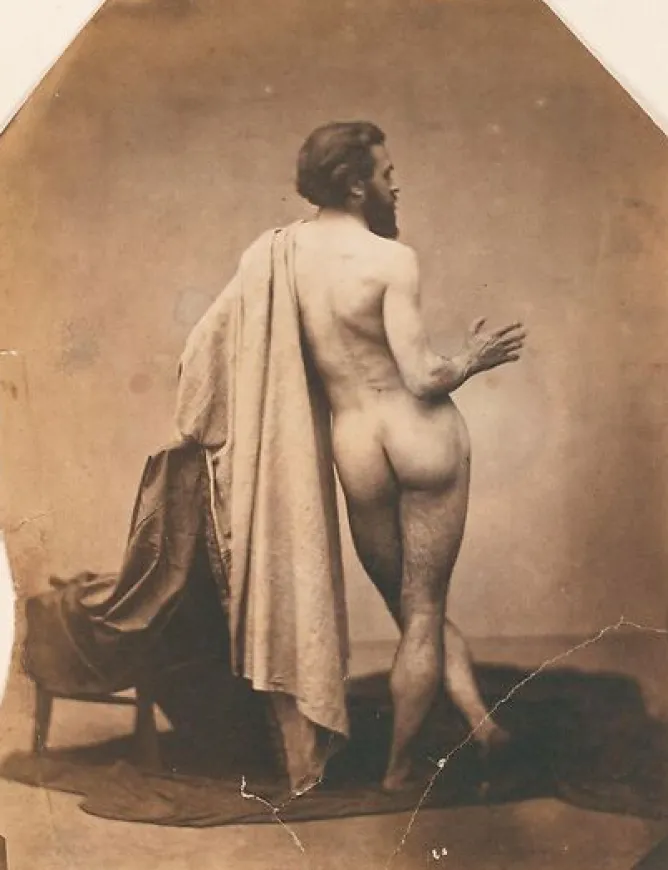 Boutiques de musées Etude de nu masculin de dos (Edmond Lebel') (toiles encadrées) Clearance