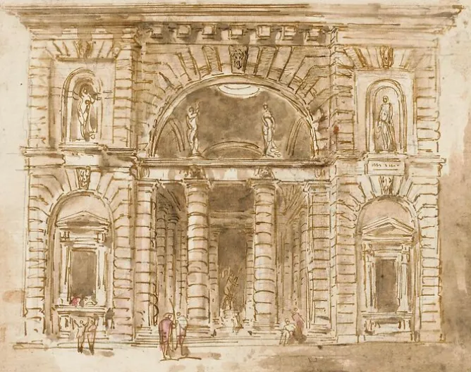 Boutiques de musées Façade de palais avec portail monumental (panneaux acryliques)