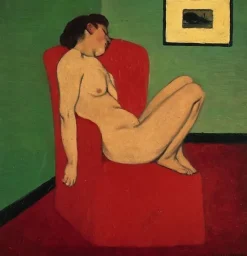 Panneaux Aluminium|Panneaux Acryliques<Boutiques de musées Femme nue assise dans un fauteuil rouge (panneaux aluminium)